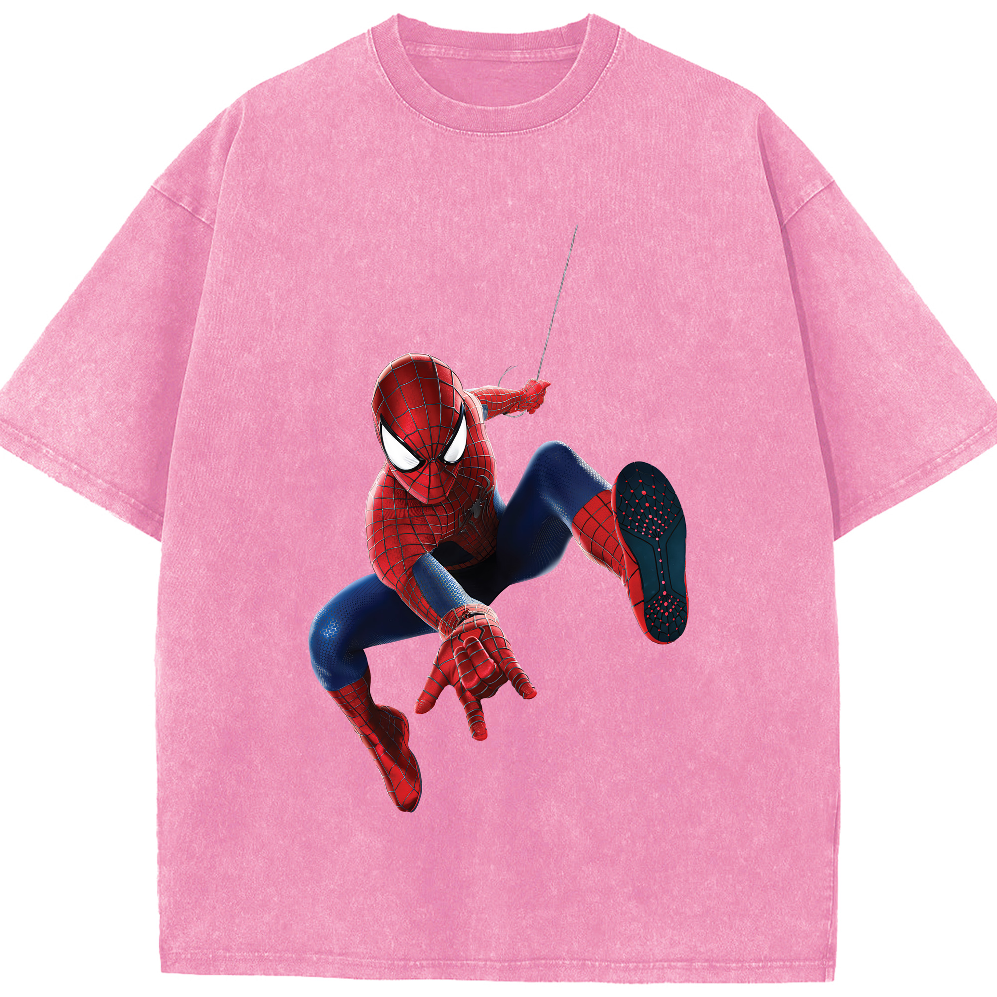 （画像用） Spider Man スパイダーマン 綿100% ヴィンテージ風 半袖Tシャツ（フロントプリント）